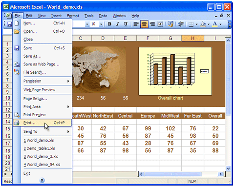 Excel-Datei Öffnen und im Hauptmenü von MS-Excel "Datei-Drucken..." wählen.
