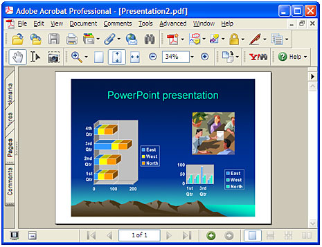 Konvertierte Präsentation in Adobe Acrobat.