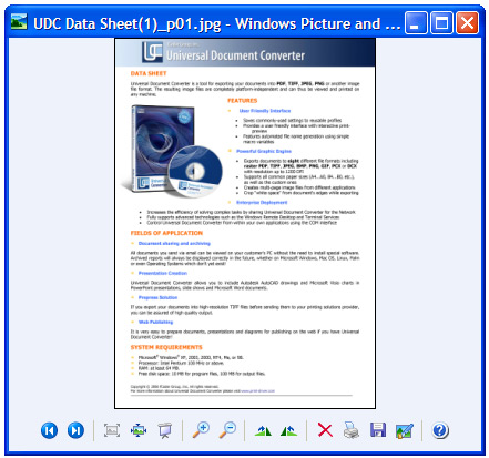 Konvertiertes Dokument in "Windows Bild- und Faxanzeige".