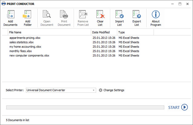 Print Conductor with Excel files