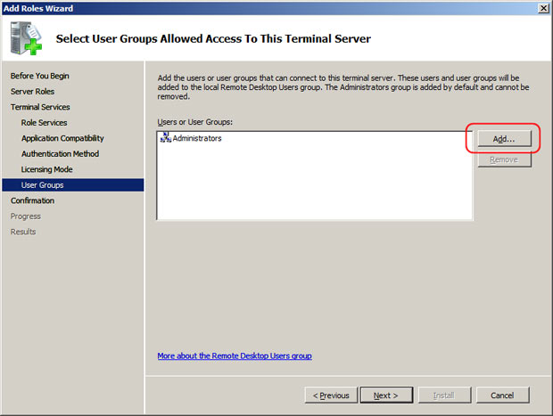 Add the users who should have ability to work remotely on this server