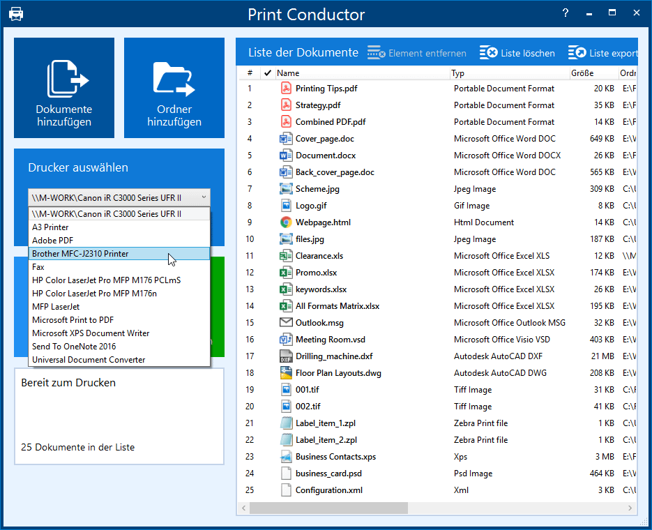 Multiformat-Dokumentendrucksoftware Print Conductor 7.0